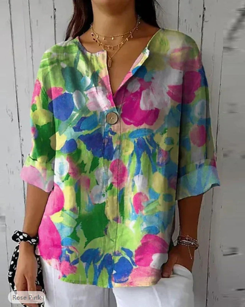 HELEINA - Blusa Vintage Floreale
