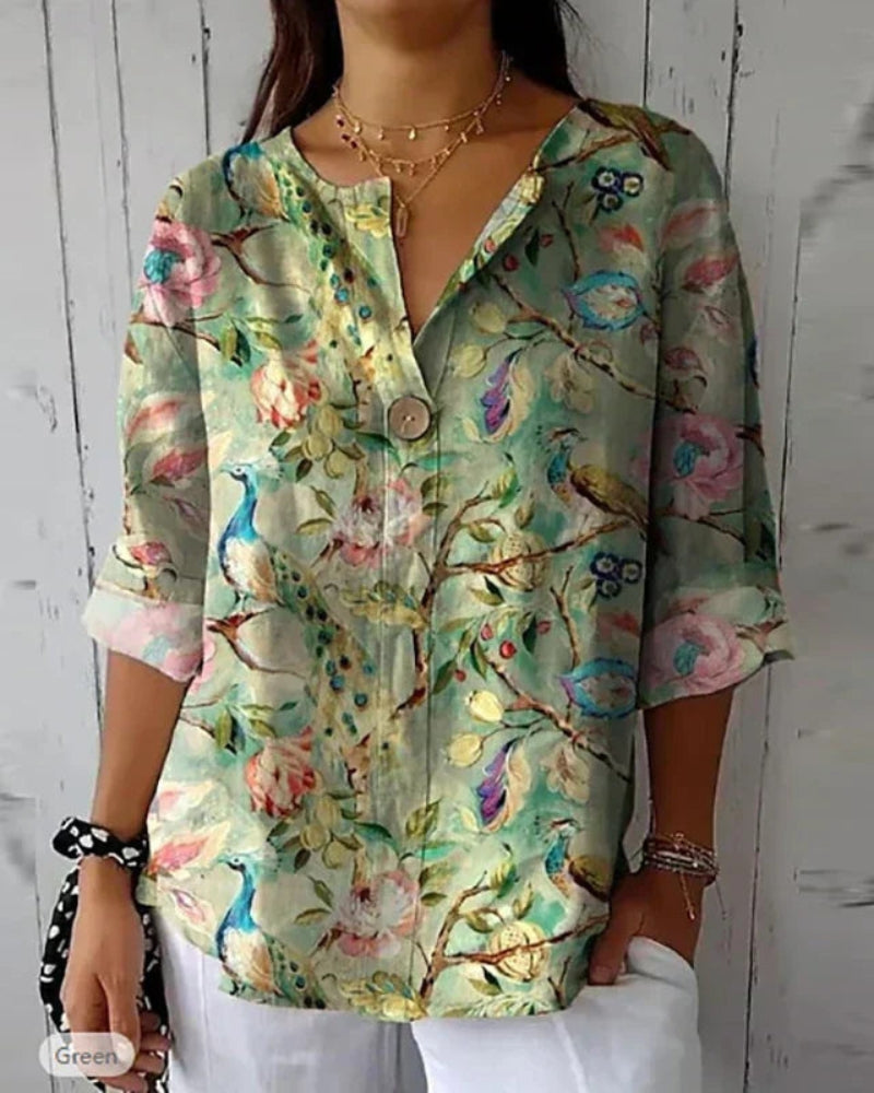 HELEINA - Blusa Vintage Floreale