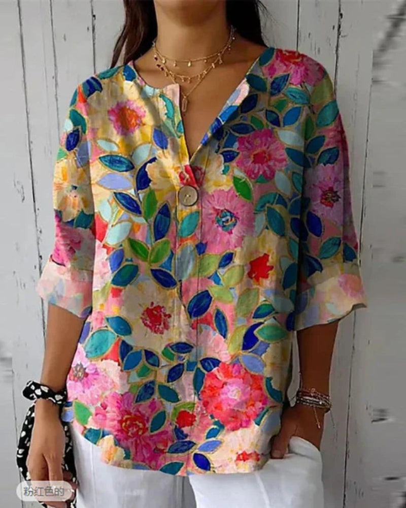 HELEINA - Blusa Vintage Floreale