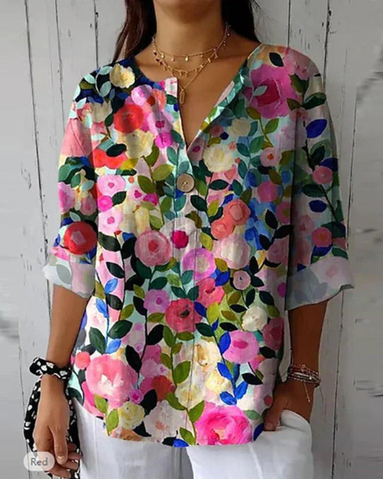 HELEINA - Blusa Vintage Floreale