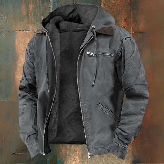 Giacca senza maniche con zip e cappuccio