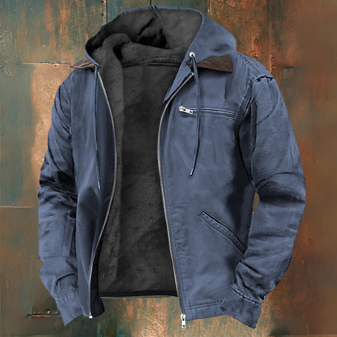 Giacca senza maniche con zip e cappuccio
