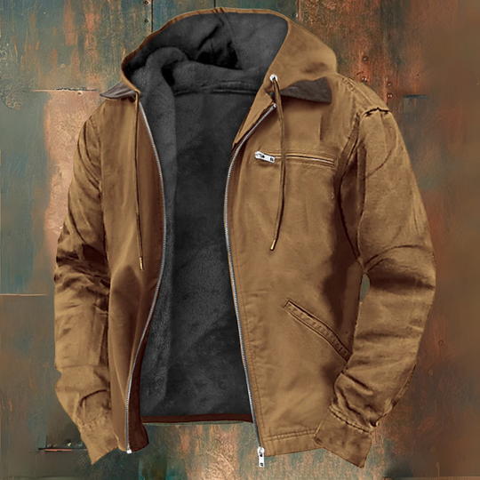Giacca senza maniche con zip e cappuccio