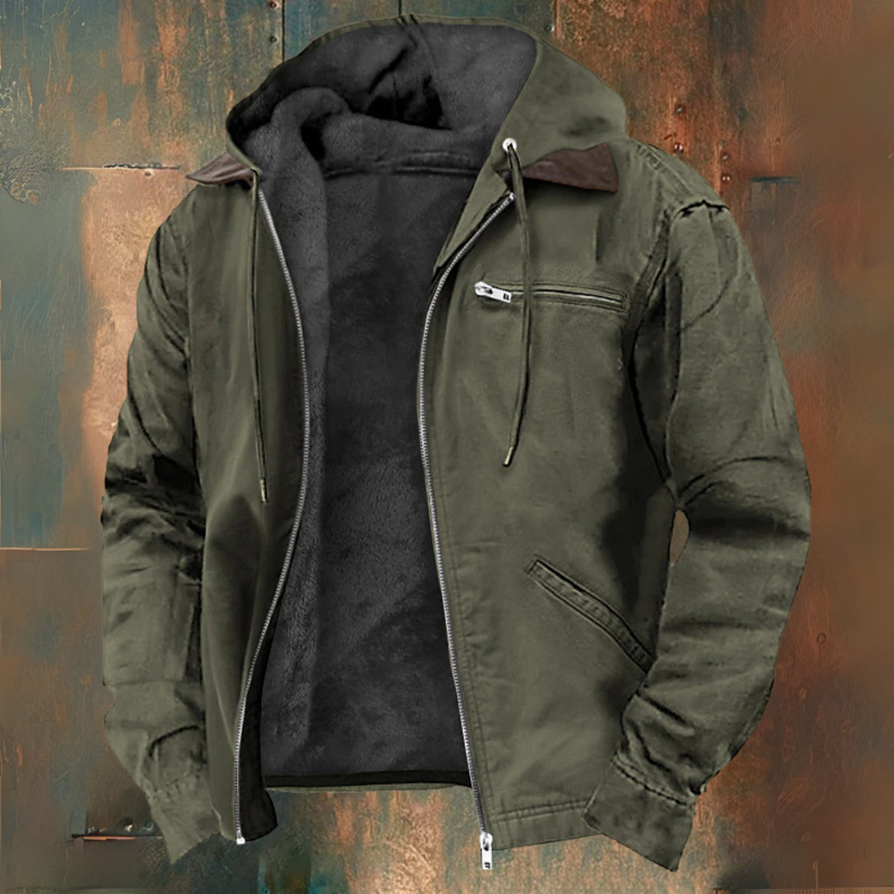 Giacca senza maniche con zip e cappuccio