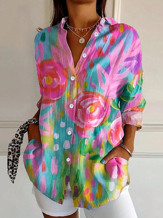 Annika - Blusa colorata con stampa giocosa
