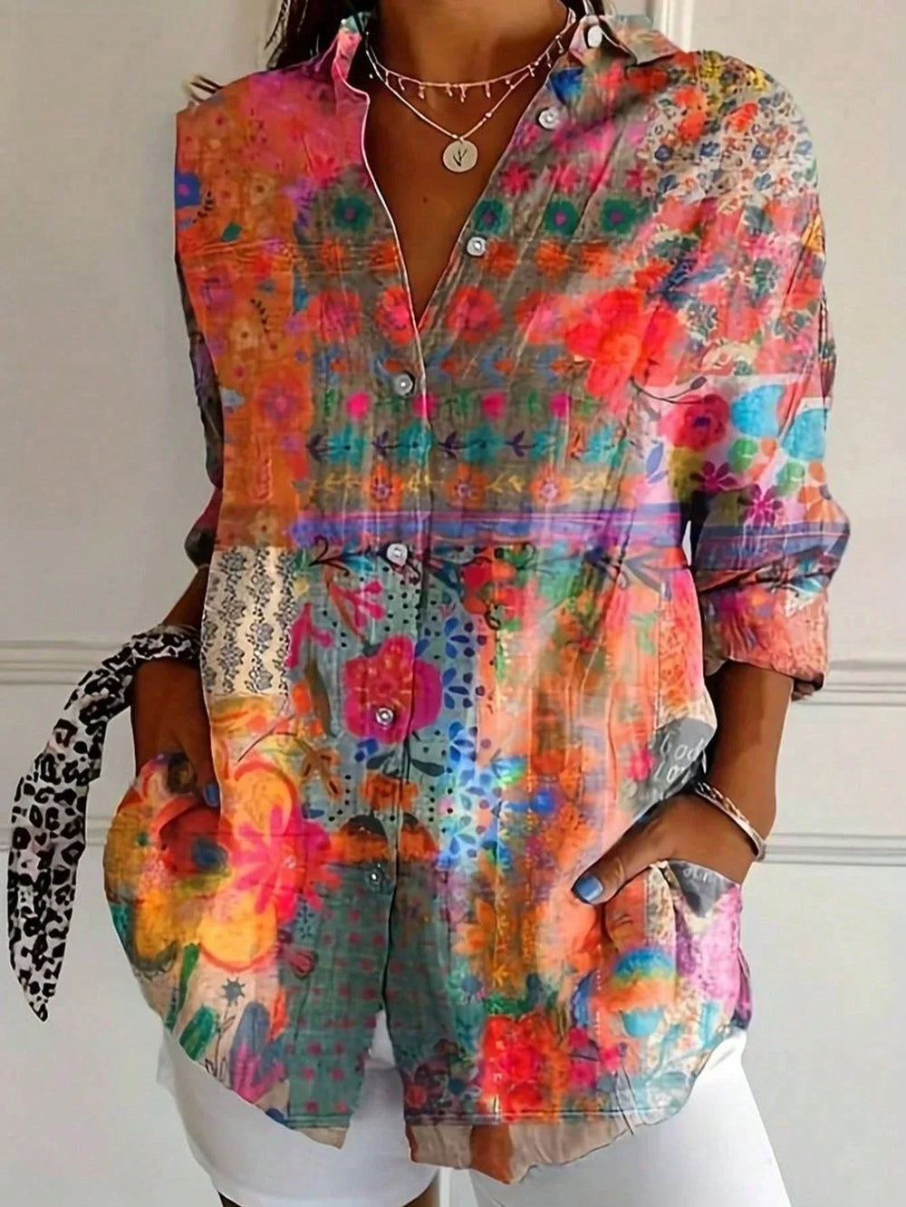 Annika - Blusa colorata con stampa giocosa