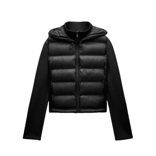 Modavia™ | Giacca Puffer in Tessuto Misto Nera