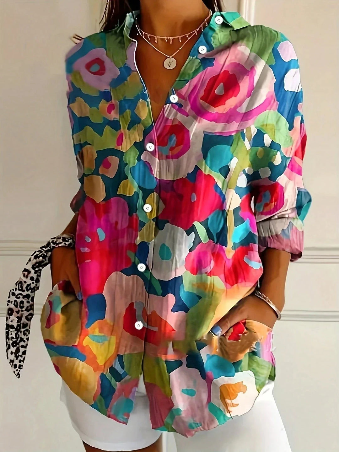 Annika - Blusa colorata con stampa giocosa