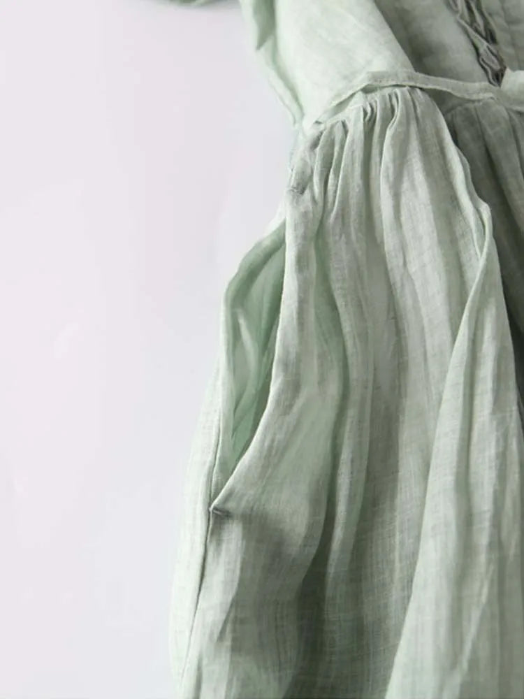 Modavia™ - Abito da Donna in Stile Retro con Collo Rotondo e Lacci in Vita
