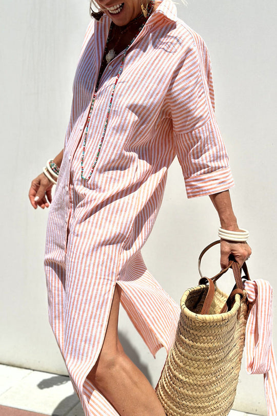 Modavia™ | Camicia Abito con Righe Intramontabili e Comfort Elegante