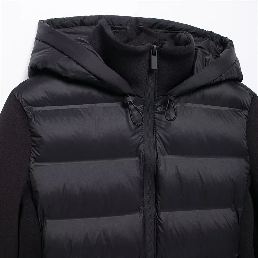 Modavia™ | Giacca Puffer in Tessuto Misto Nera