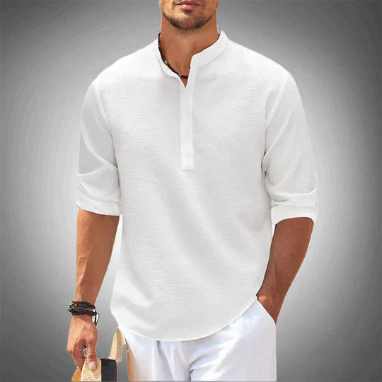 Modavia™ | Polo in Lino a Manica Lunga