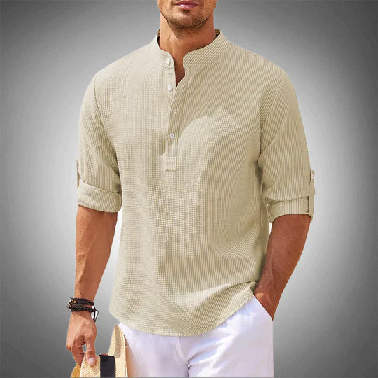 Modavia™ | Polo in Lino a Manica Lunga